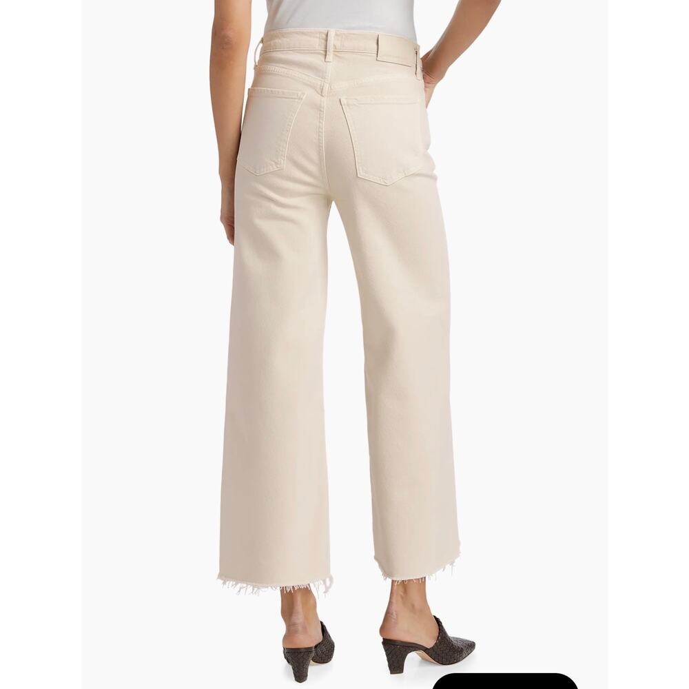 Citizens of Humanity Women's Cream Lyra High Rise Wide Leg Crop Jeans Size 27 - Picture 6 of 16